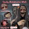 Costway 6ft Halloween Animatronics Standing Witch Talking Animated Wicked Witch with Light Up Eyes & Magical Ball Sound Activated